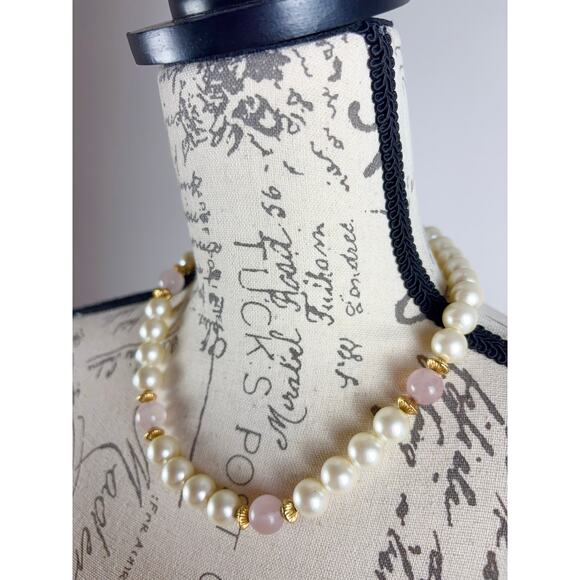 B9 Napier Chunky Faux Pearl Necklace Vintage Statement Runway Bridal Collar Glam - Picture 7 of 10